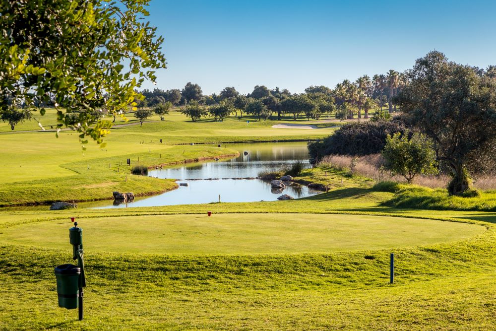 Tee box at Quinta Da Ria Golf Club Ria Course in Portugal