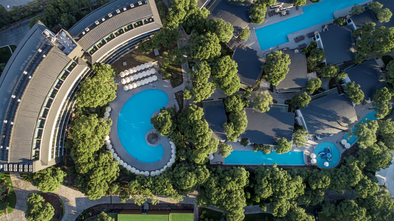 Swimming pools in front of the hotel at Voyage Belek Golf And Spa