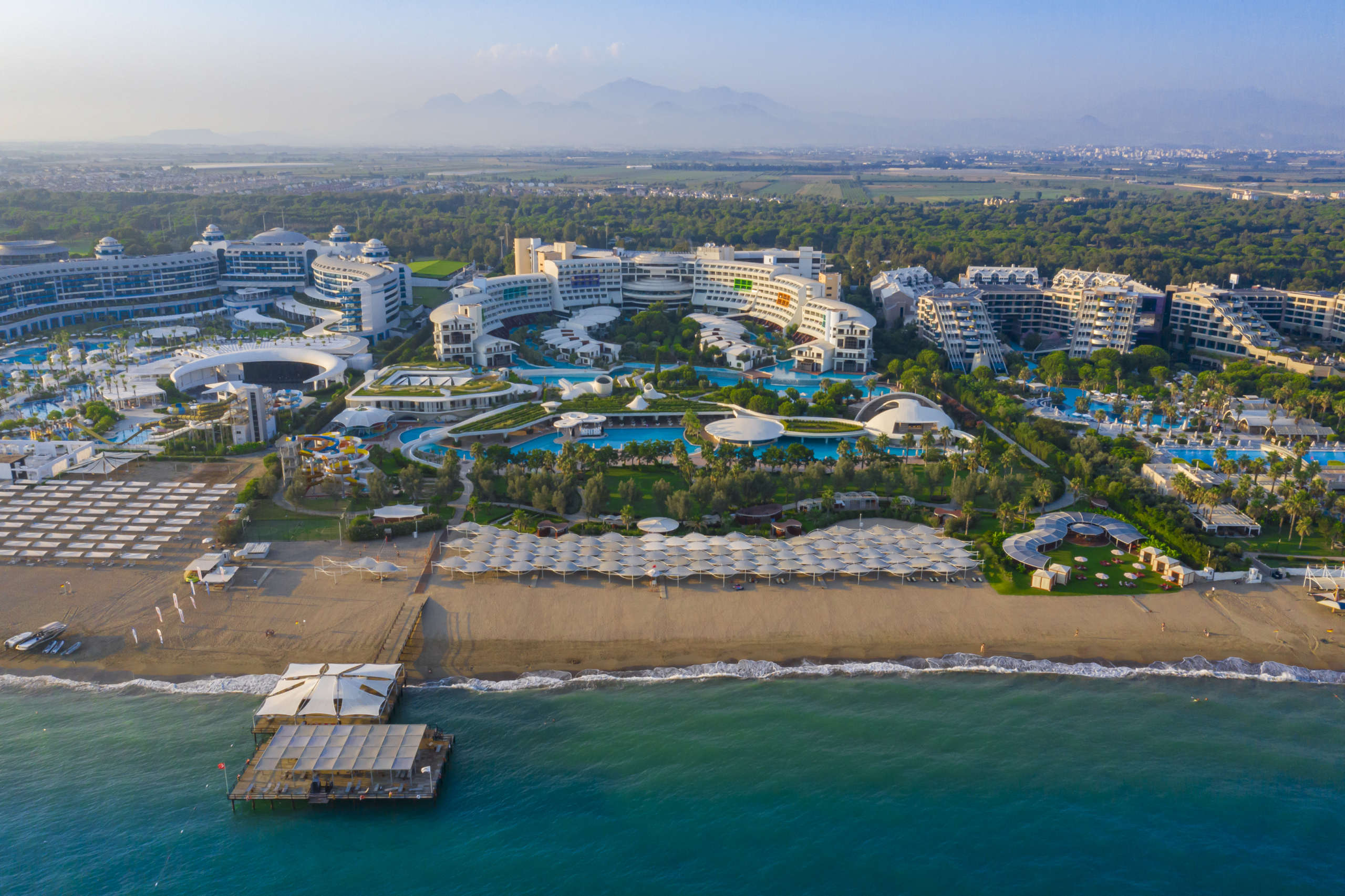 Cornelia Diamond Resort with beach and sea in the foreground