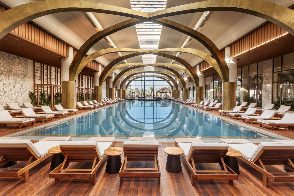 Indoor swimming pool at Cullinan Belek Resort in Turkey