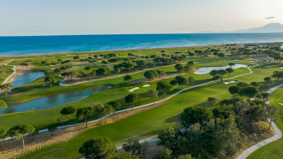 Titanic Golf Club, with sea in the distance with views over multiple fairways