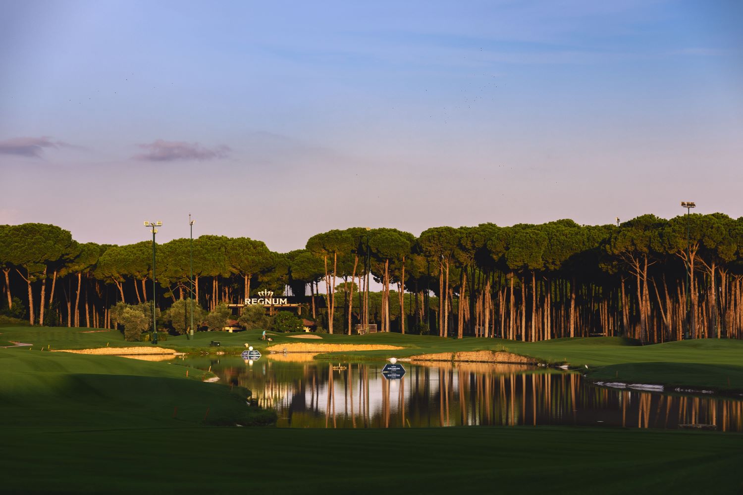 Trees and blue sky at Carya Golf Club in Turkey