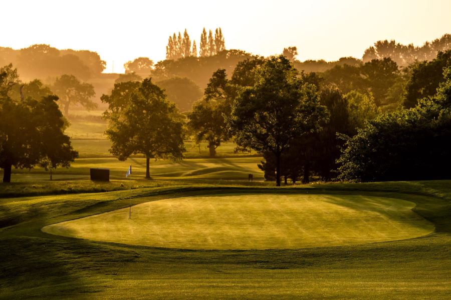 Golf course at sunrise at Carden Park Hotel