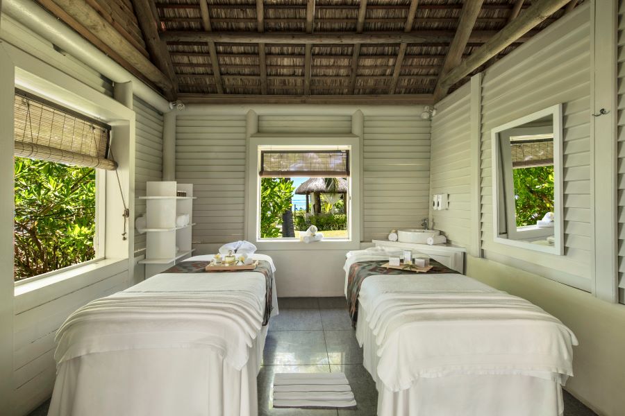 Spa treatment beds at Ambre Mauritius