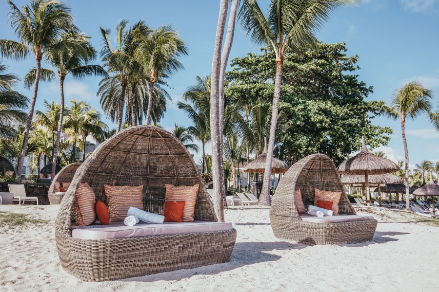 Beach beds at Ambre Mauritius