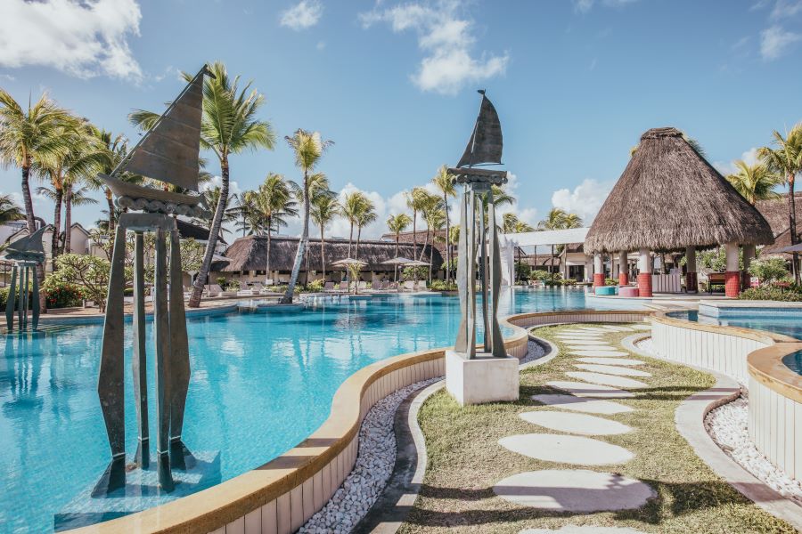 Swimming pool area at Ambre Mauritius