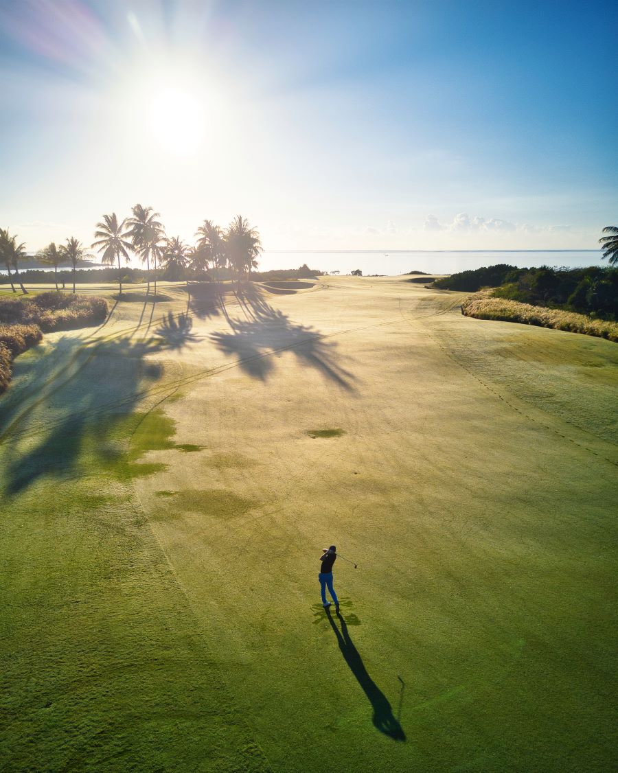 Sun shining over the fairways at Anahita Golf