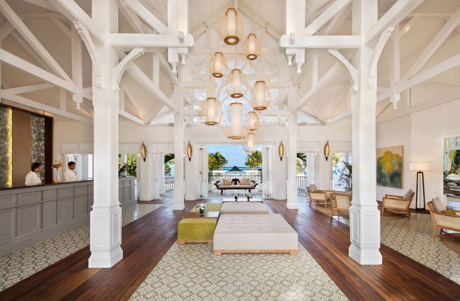 Lobby area of Heritage Le Telfair Golf & Wellness Resort in Mauritius