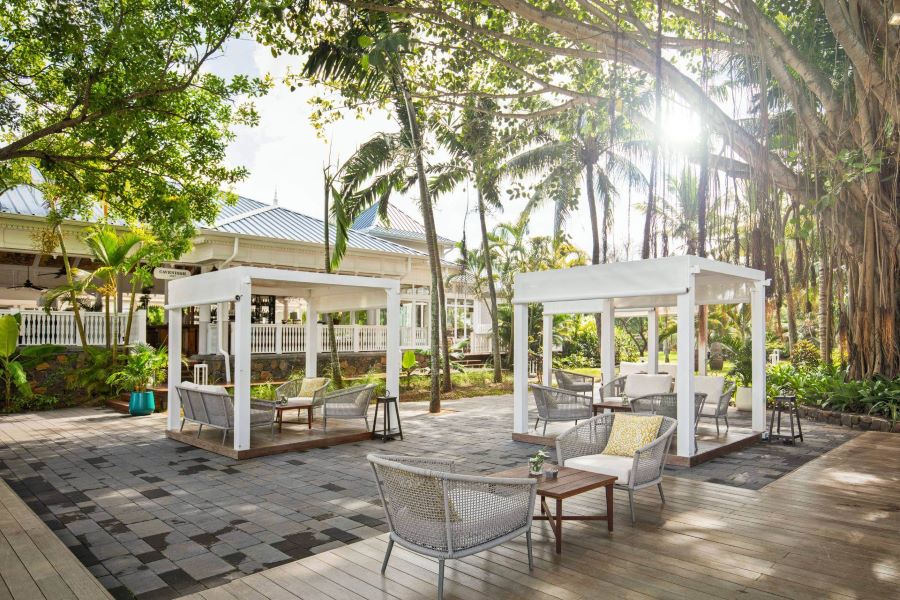 Lounge area outside at Heritage Le Telfair Golf & Wellness Resort in Mauritius