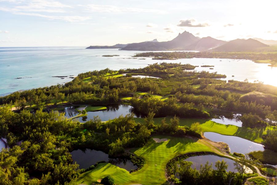 Overview of Ile aux Cerfs Golf Club, just off Mauritius