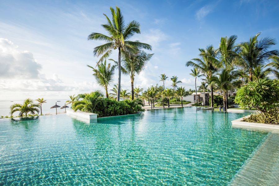 Swimming pool at luxurious Long Beach Mauritius