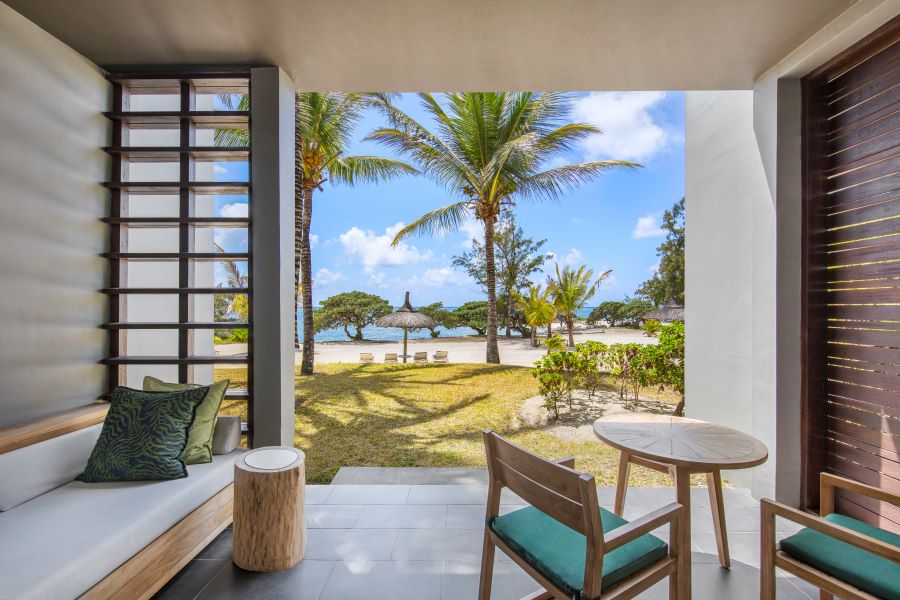 View from room out to the resort at Long Beach Mauritius