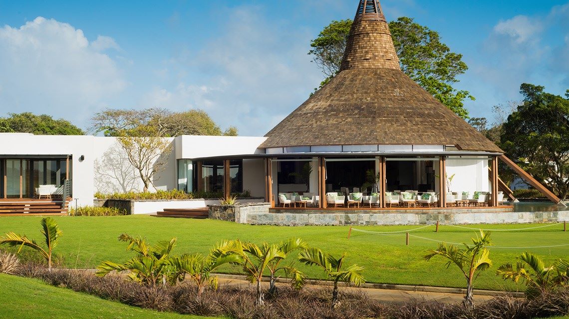 Clubhouse and restaurant at Mont Choisy Le Golf in Mauritius