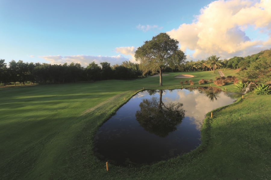 Lake on the course at Paradis Golf Club