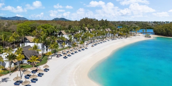 Shangri-La Le Touessrok nestled on the white sand coastline