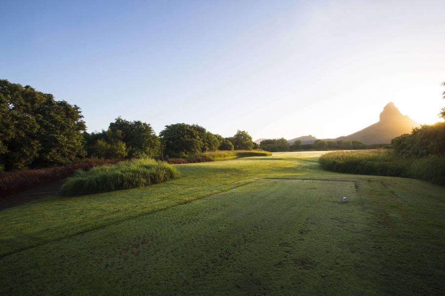 Tee box on the course at Tamarina Golf Club