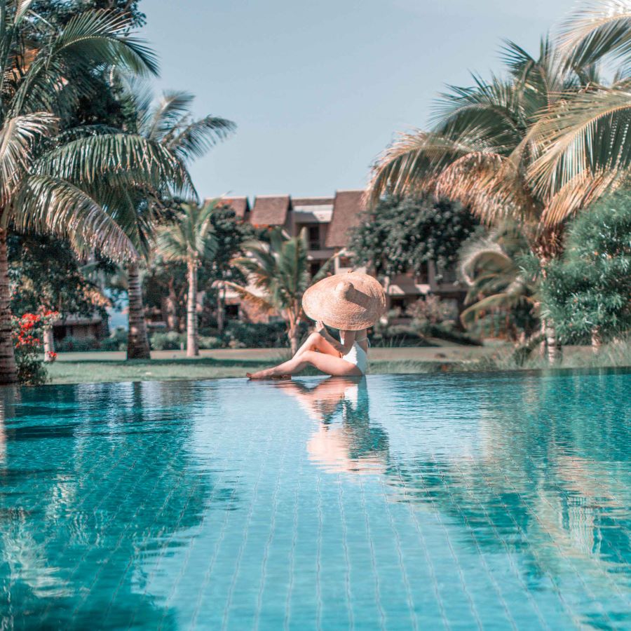 Woman in the pool at Anahita Golf And Spa Resort