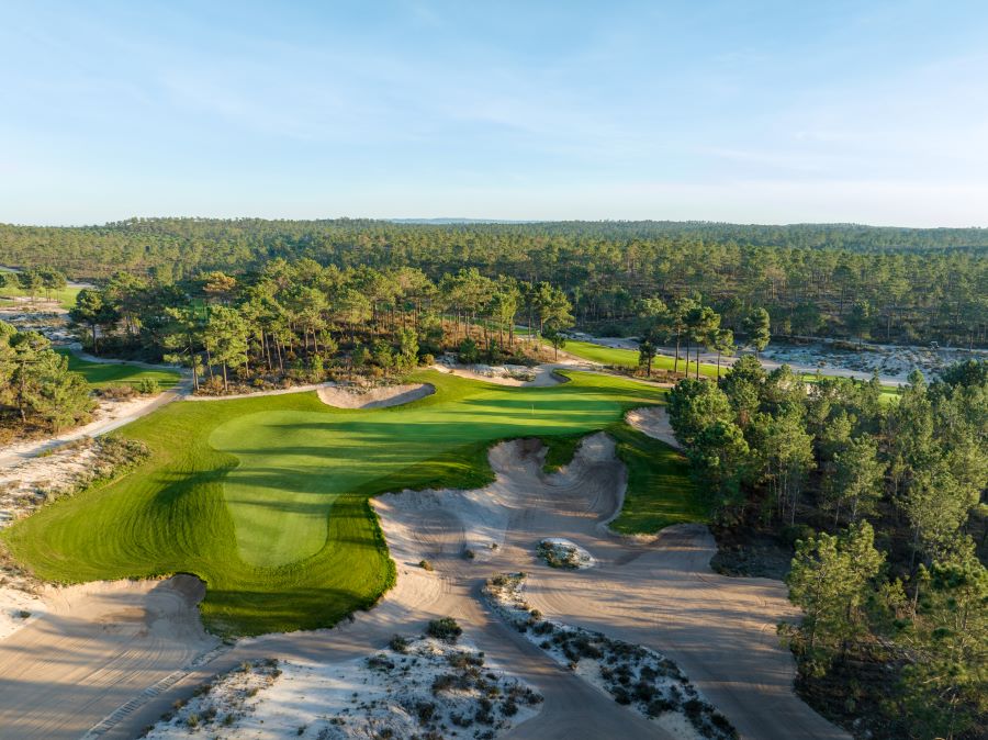 Drone shot of Dunas Comporta Golf Course near Lisbon