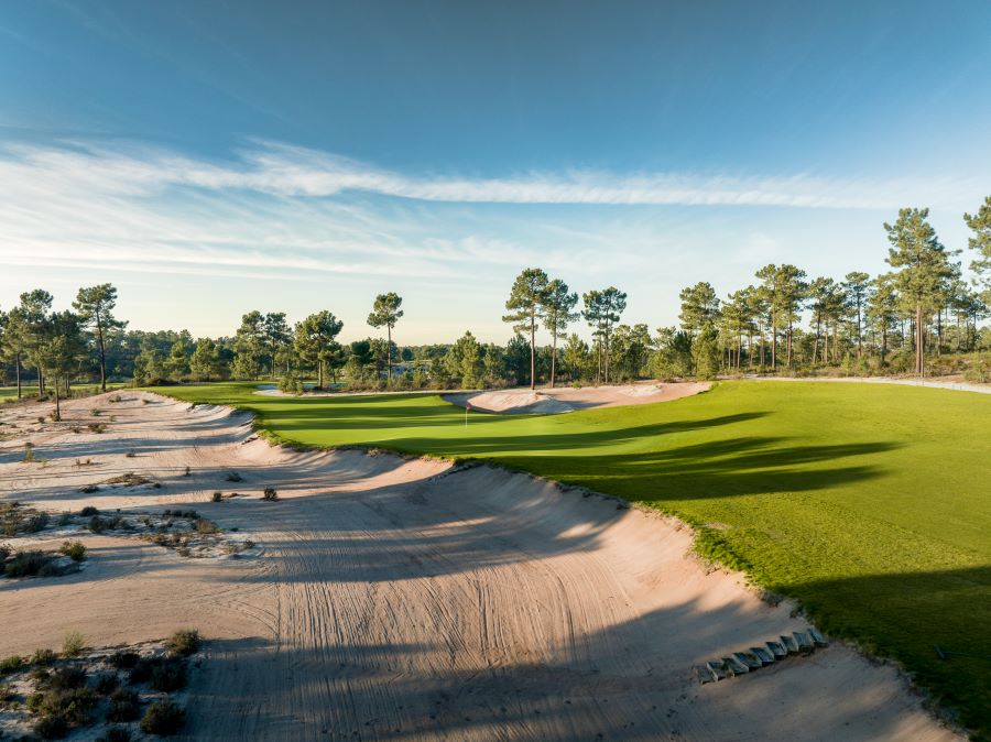 Huge sand dune by the fairway at Dunas Comporta Golf Course