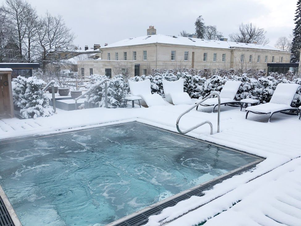 Outdoor Jacuzzi in winter at Rudding Park