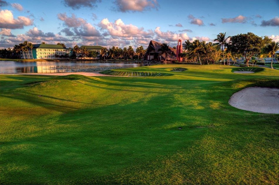 Green grass on fairways at The Lakes Barcelo Course