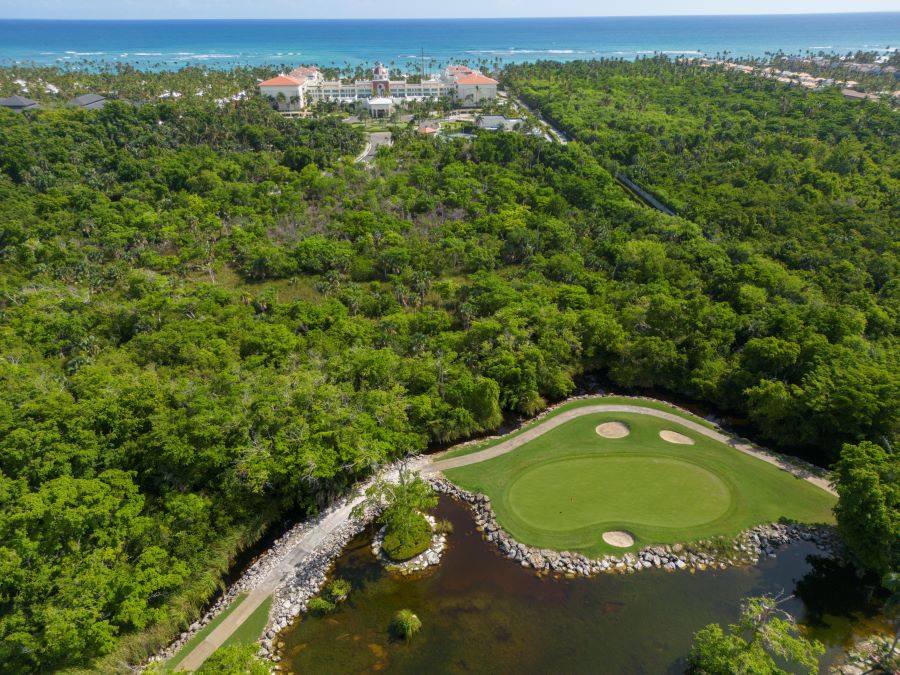 Putting green overhead at Iberostar Golf Club in the Dominican Republic