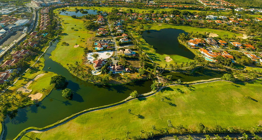 Lakes in view at Cocotal Golf in the Dominican Republic