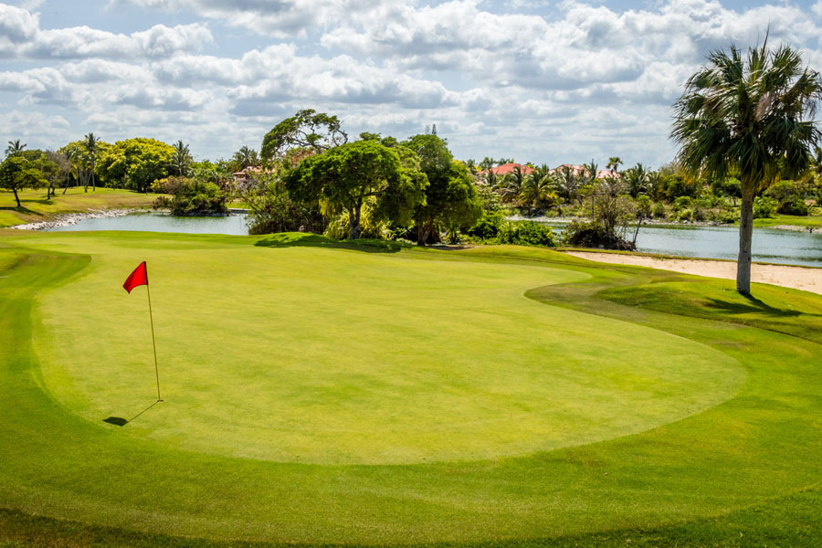 Large putting green on golf course at Cocotal