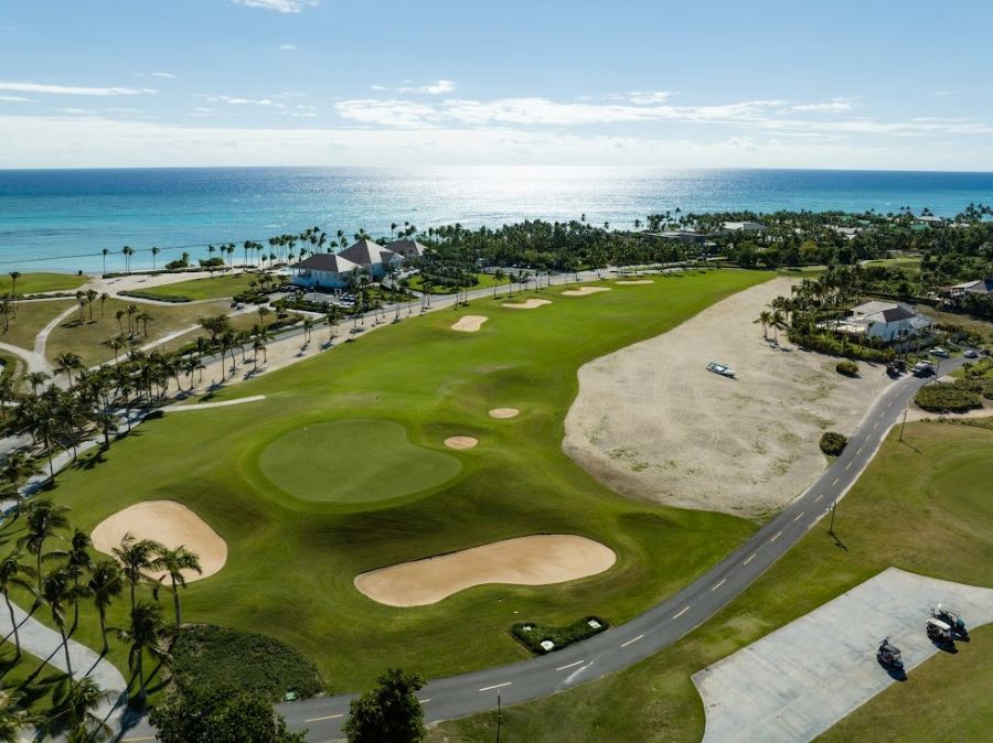 Bunkers protecting the green at La Cana Golf Course in the Dominican Republic