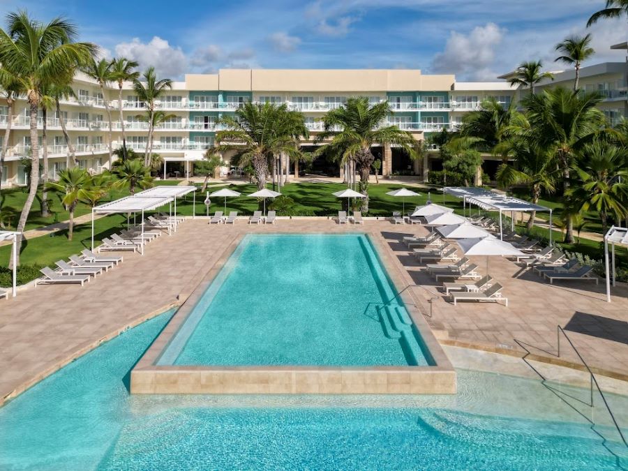 Swimming pools and sun loungers at The Westin Puntacana Resort & Club