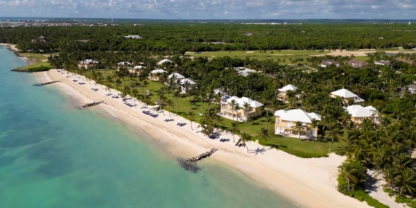 View from the air of Tortuga Bay Hotel at Puntacana Resort & Club in the Dominican Republic