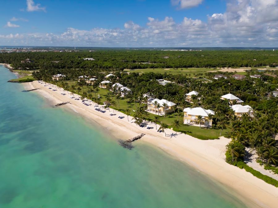 View from the air of Tortuga Bay Hotel at Puntacana Resort & Club in the Dominican Republic