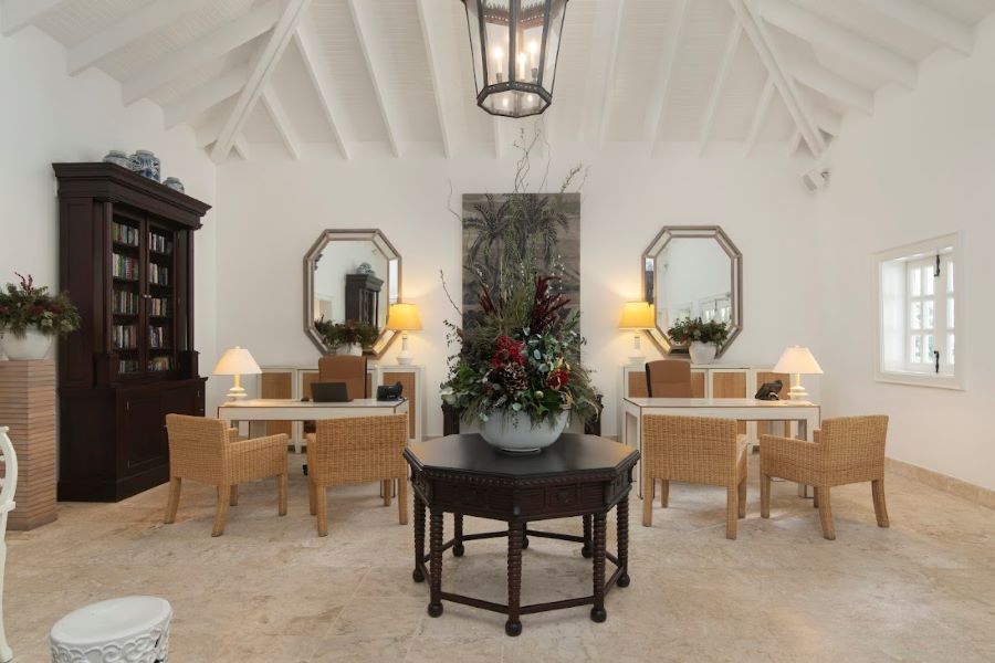 Lounge area in the resort at Tortuga Bay Hotel at Puntacana Resort & Club in the Dominican Republic