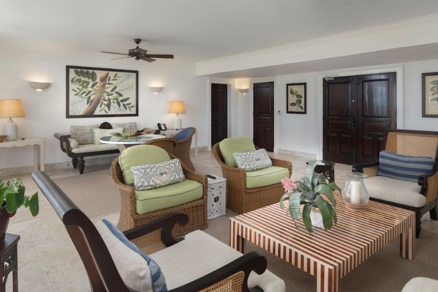 Chairs and table at Tortuga Bay Hotel at Puntacana Resort & Club in the Caribbean